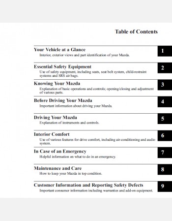 mazda cx-9 2011 owners manual
